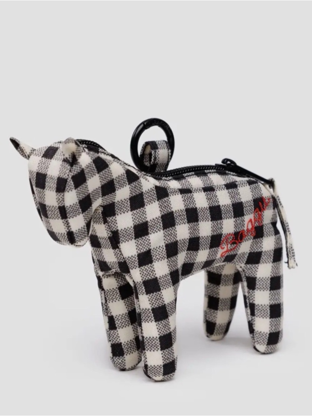 BAGGU: Nylon Horse Charm “Black & White Gingham”🤍